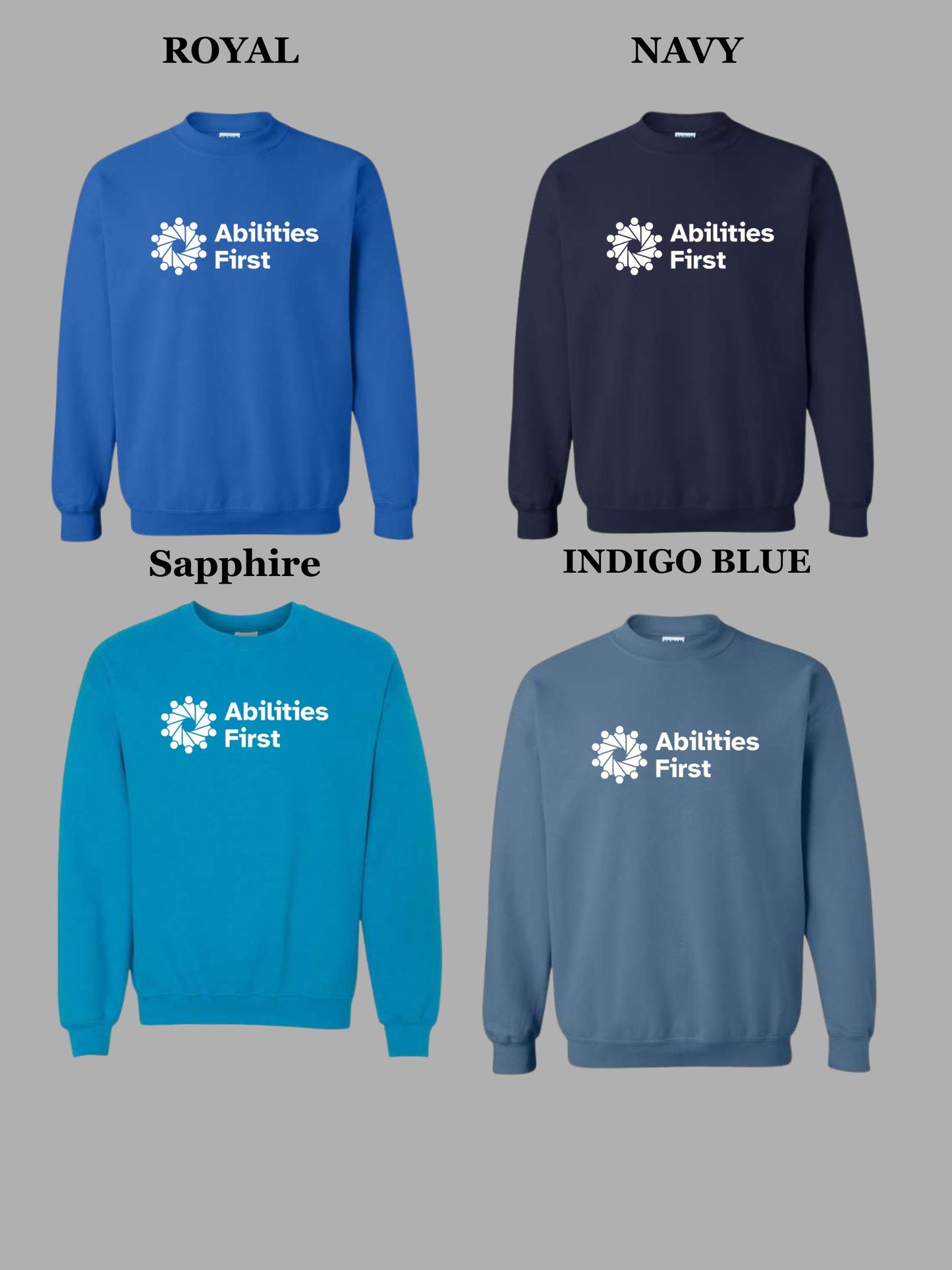 ABILITIES FIRST SWEATSHIRT WHITE LOGO