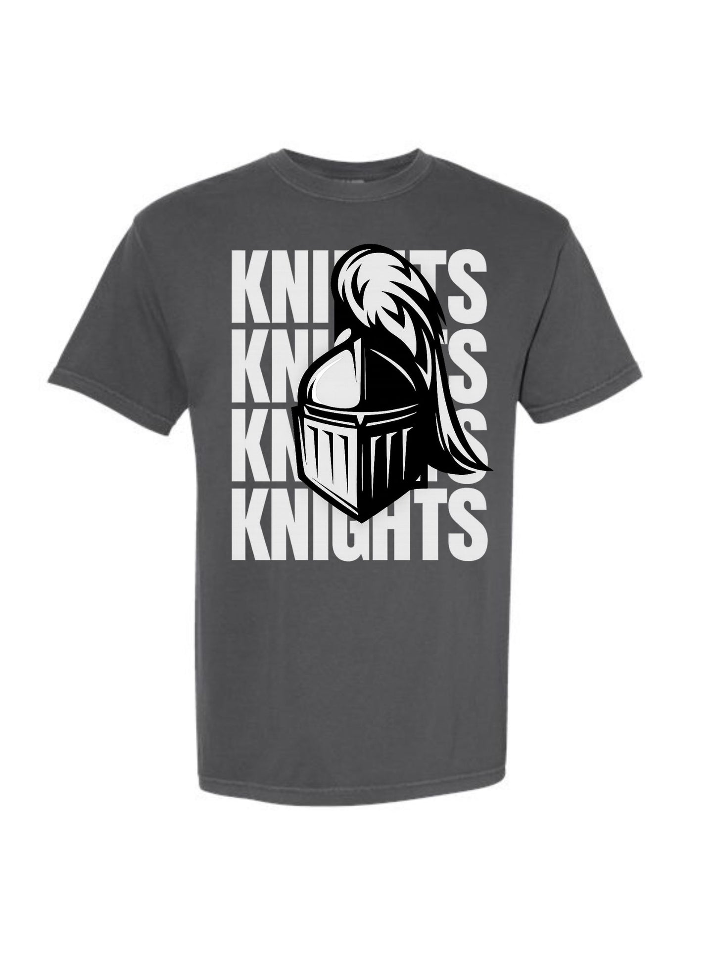 KNIGHTS STACKED PEPPER GREY SHIRT - COMFORT COLORS