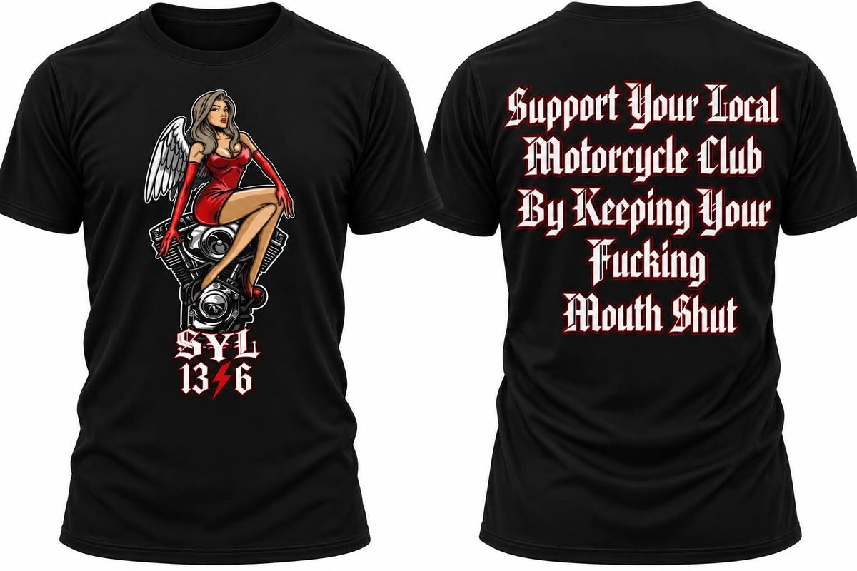 SYL 13/6 KEEPING YOUR MOUTH SHUT BLACK SHIRT