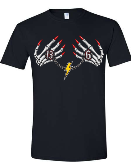 SKELTON HANDS 13/6 BLACK SHIRT