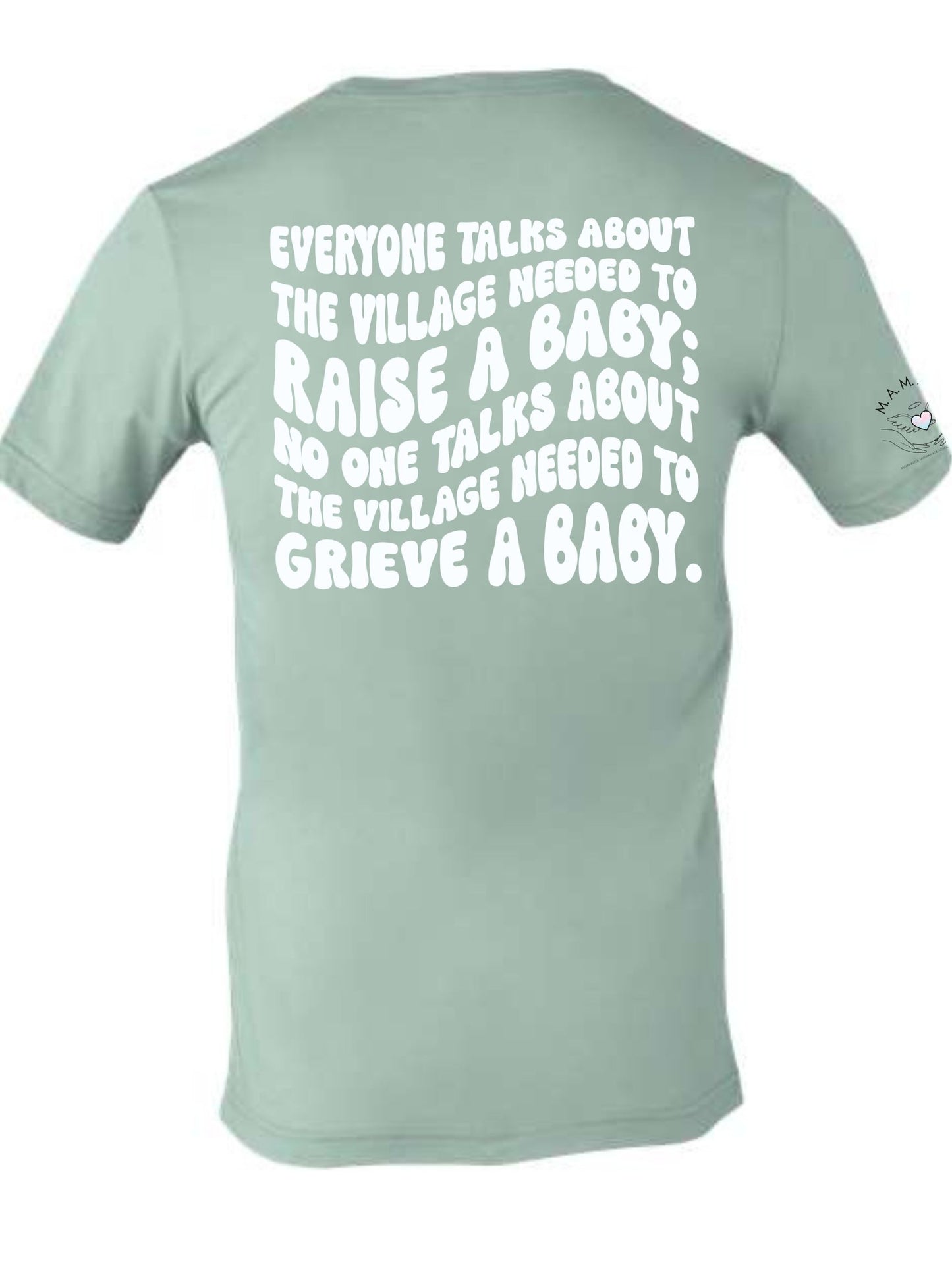 ANGEL MAMA, VILLAGE, DUSTY BLUE SHORT SLEEVE SHIRT