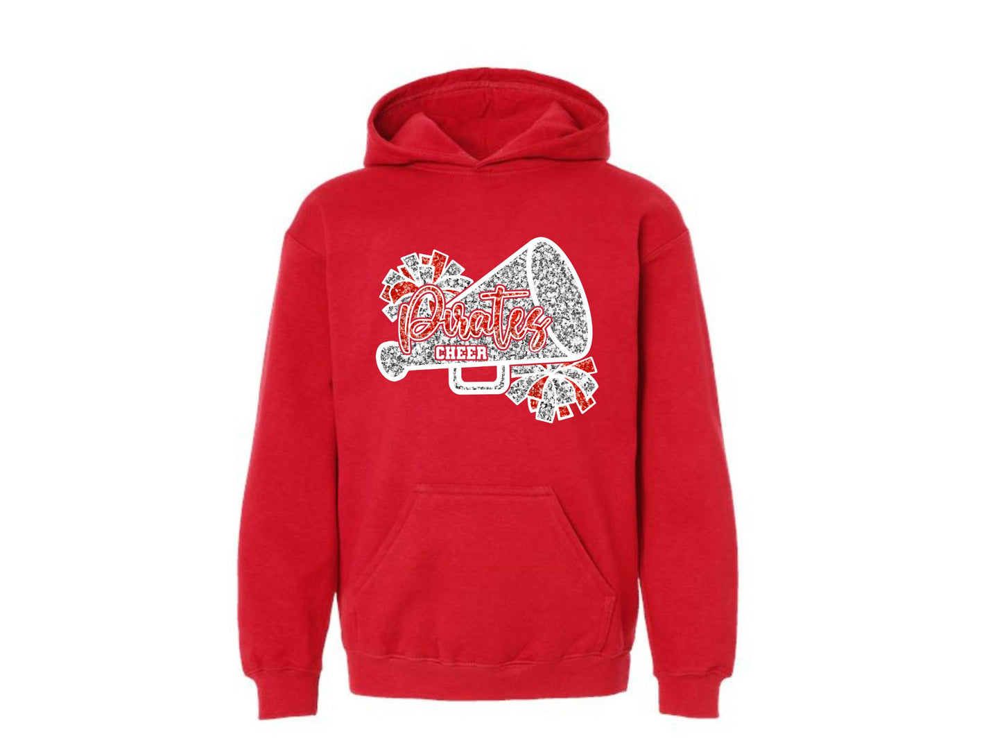 PIRATES CHEER PRINTED GLITTER HOODIE