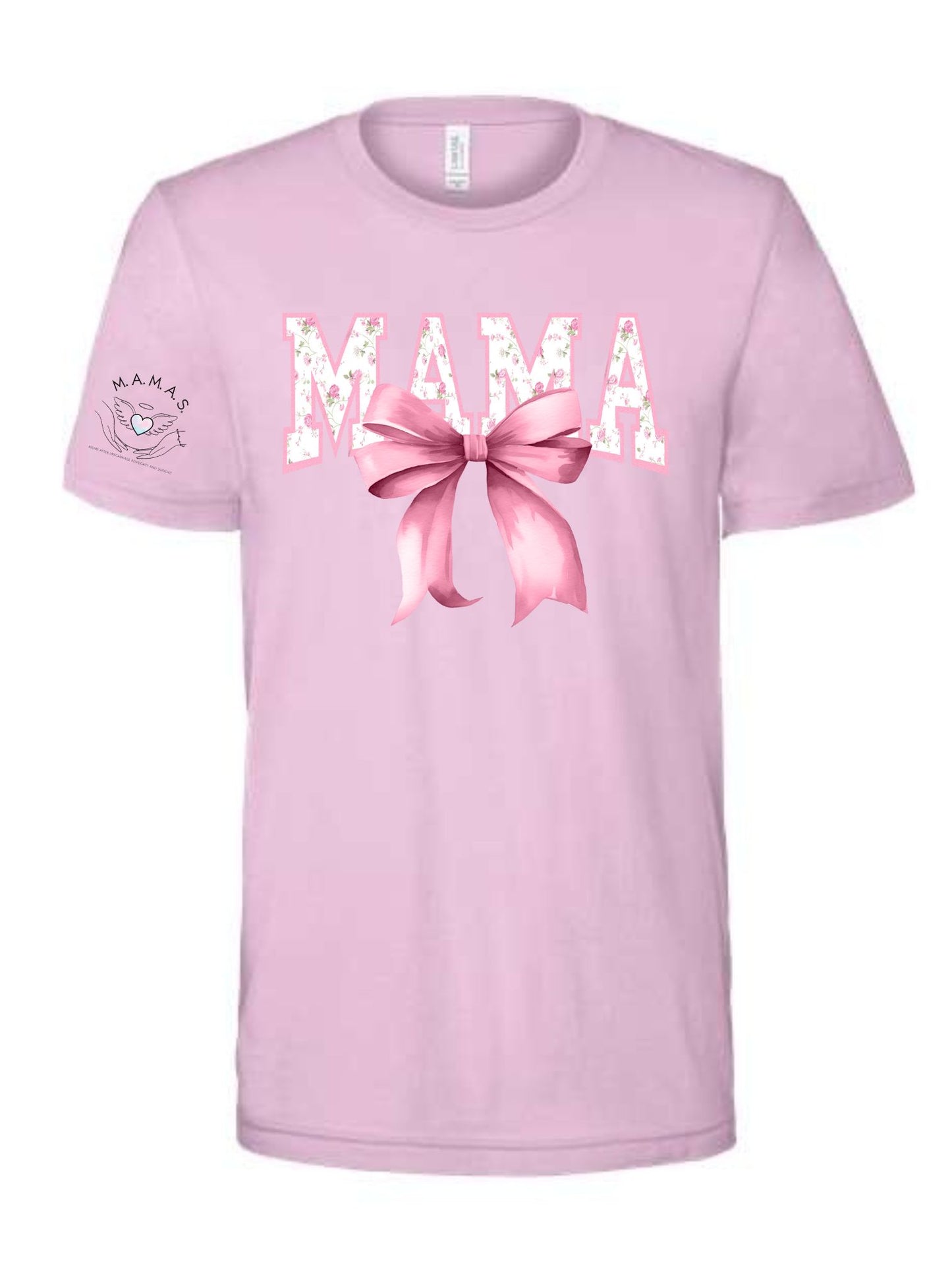 MAMA PINK BOW, LILAC SHORT SLEEVE SHIRT