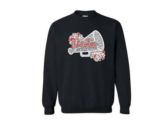 PIRATES CHEER PRINTED GLITTER SWEATSHIRT