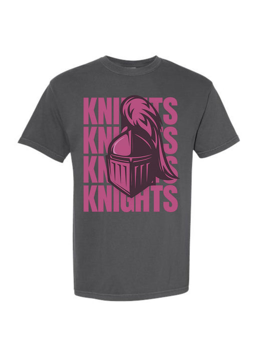 KNIGHTS STACKED PEPPER GREY SHIRT - COMFORT COLORS