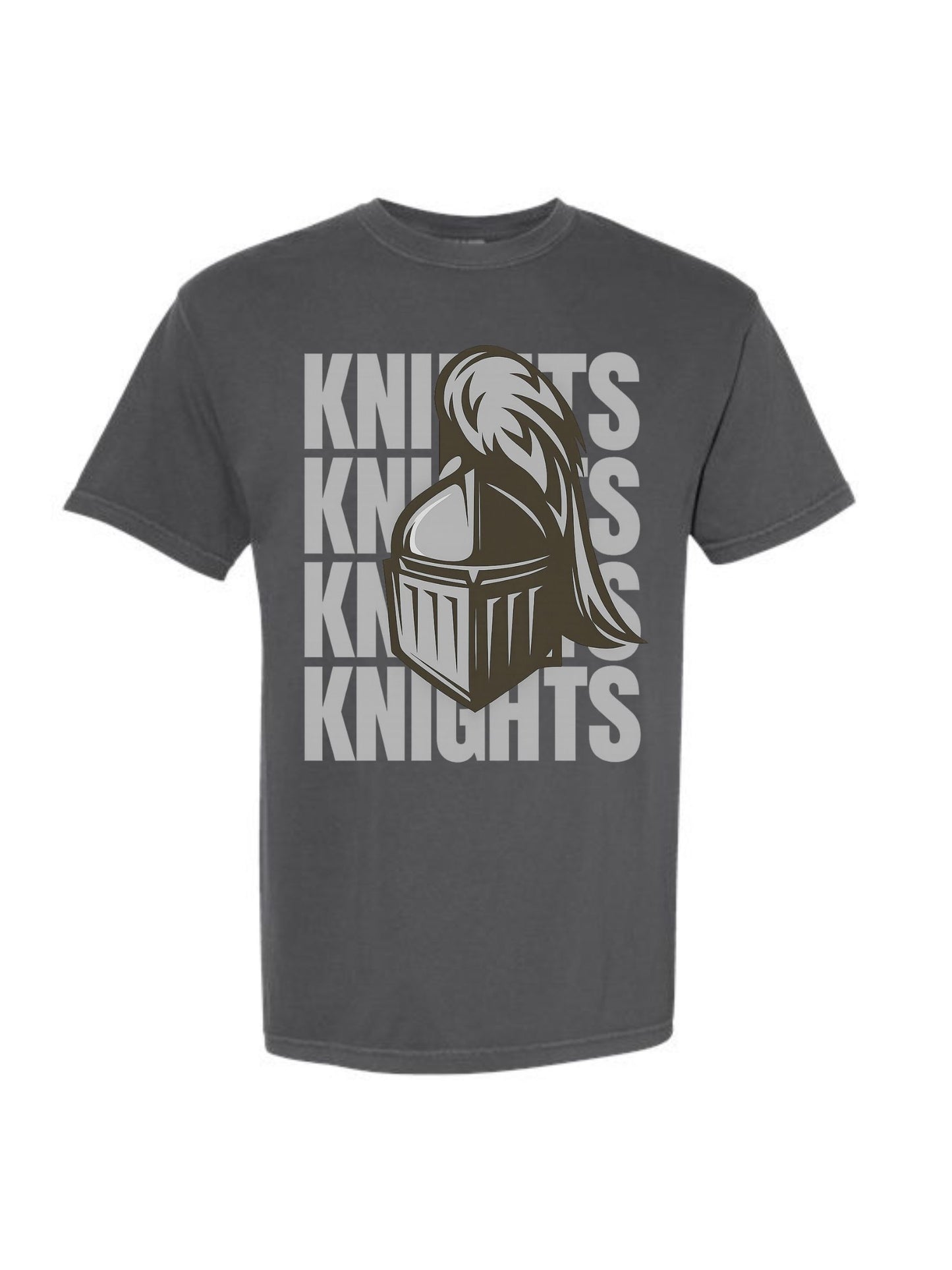 KNIGHTS STACKED PEPPER GREY SHIRT - COMFORT COLORS