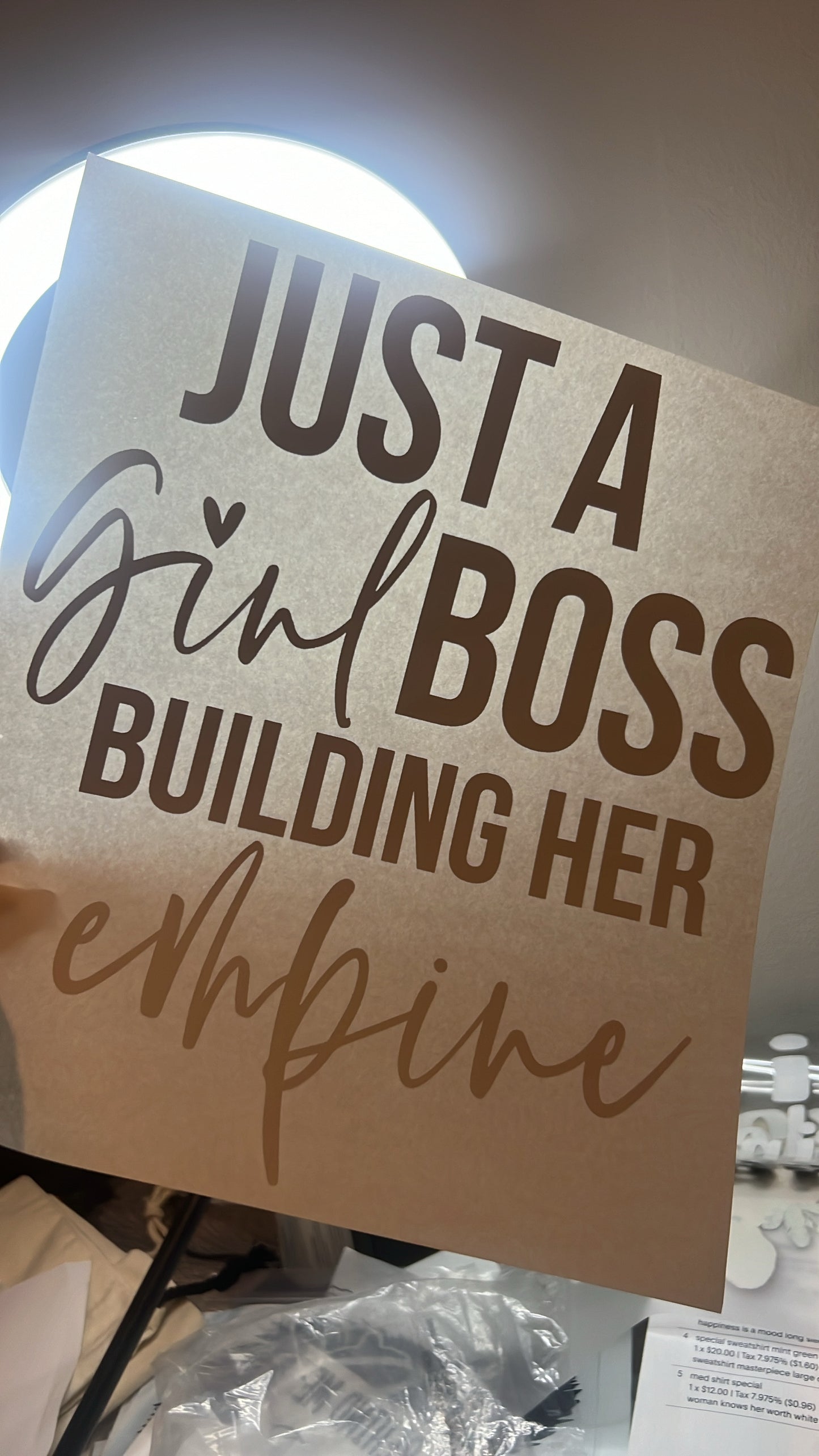 Screen Print transfer just a girl boss building her empire