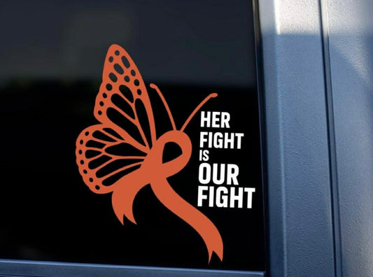 AALEAH'S DECALS HER FIGHT IS OUR FIGHT BUTTERFLY