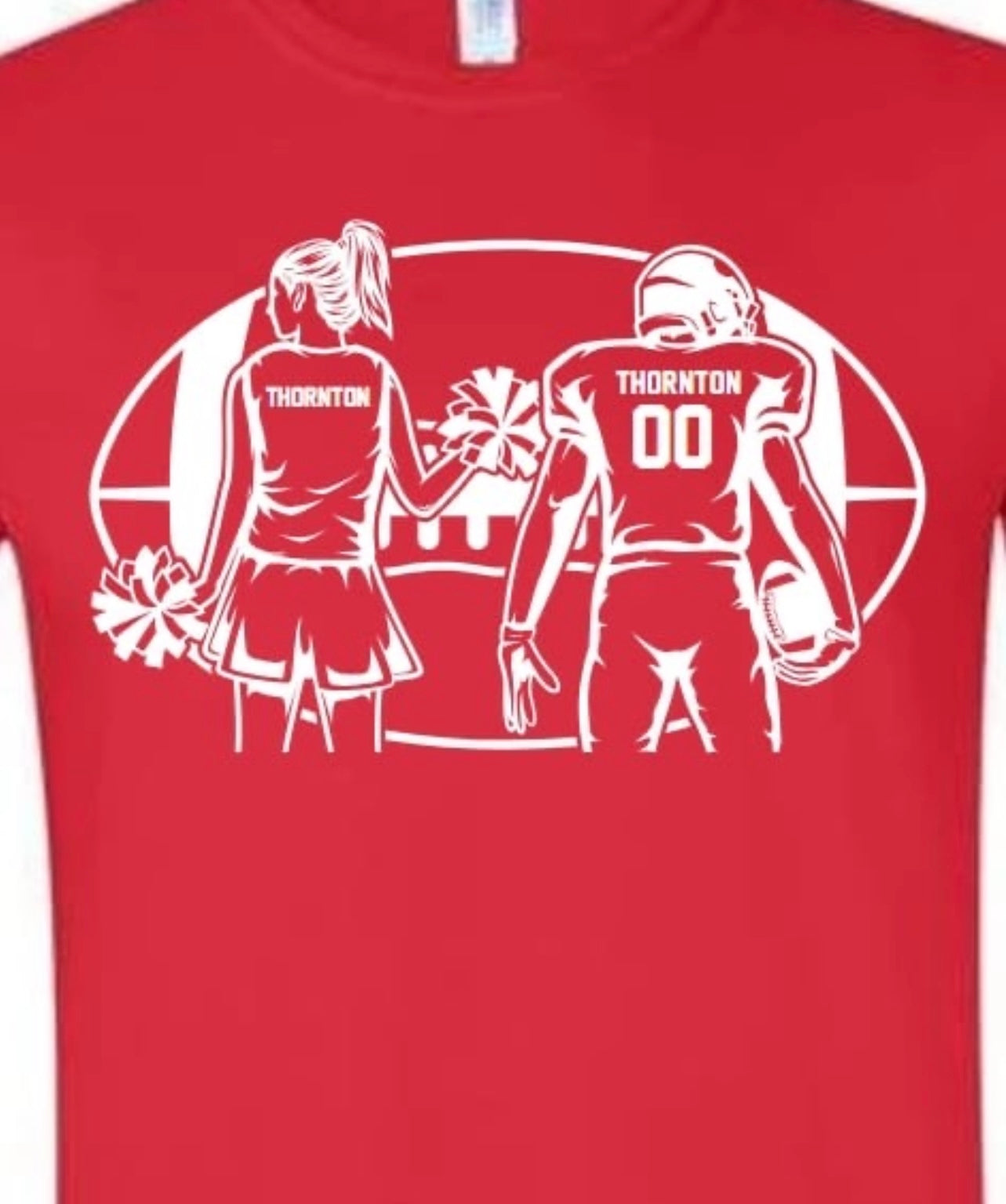 Custom cheerleader and football player design and custom back