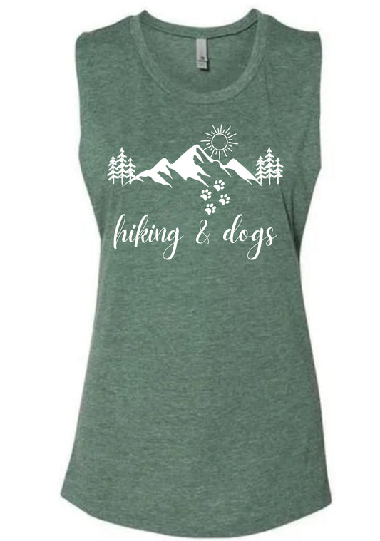 Hiking and dogs tank top