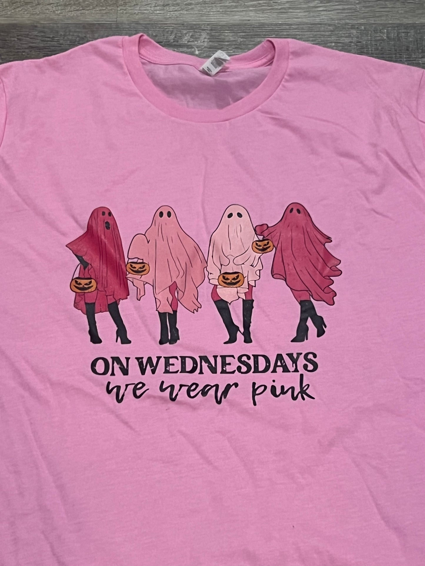 We wear pink on Wednesday Halloween ghost ladies