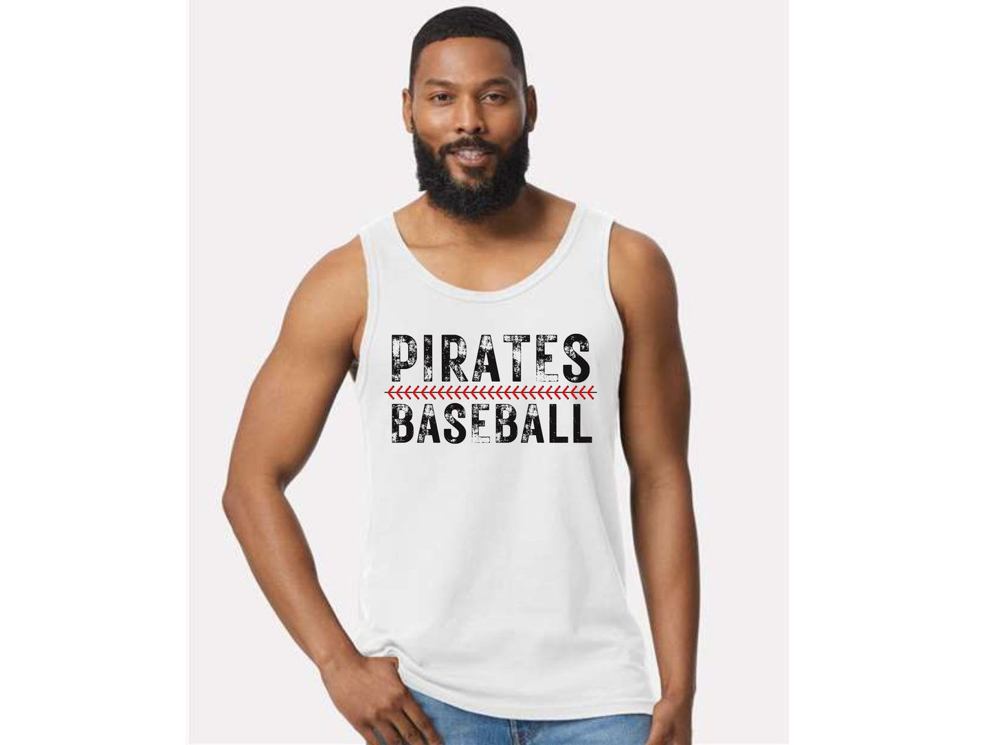 MENS TANK TOP PIRATE BASEBALL SEAMS