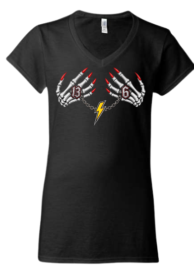 SKELTON HANDS 13/6 BLACK SHIRT