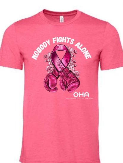 PINK GLOVES NOBODY FIGHTS ALONE SHIRT