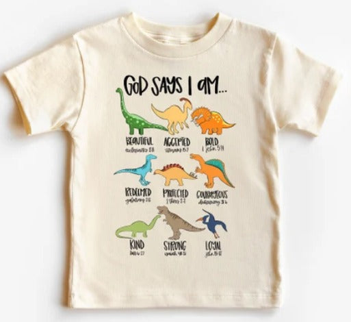 God says I am youth shirt - DINO Theme