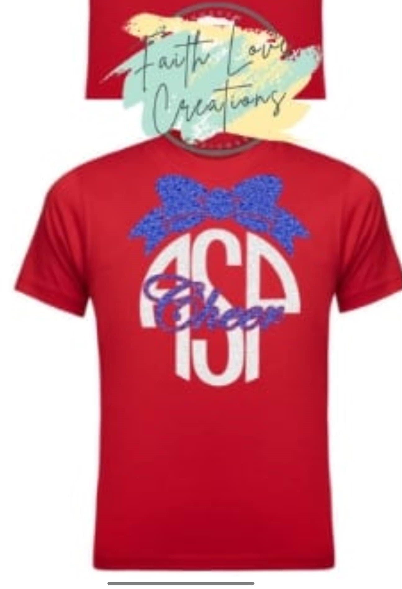 ASP white aspirant blue blow/cheer red shirt