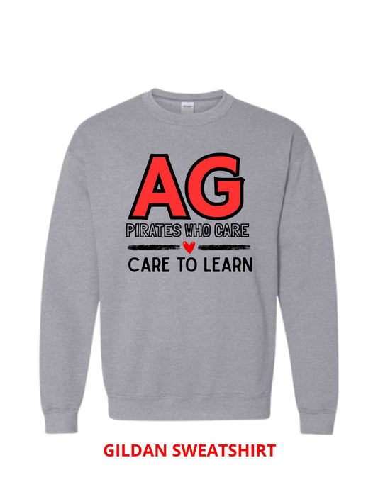 CARE TO LEARN PIRATES WHO CARE GILDAN SWEATSHIRT UNISEX