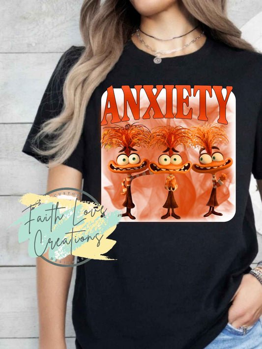 Anxiety inside out orange design short sleeve shirt