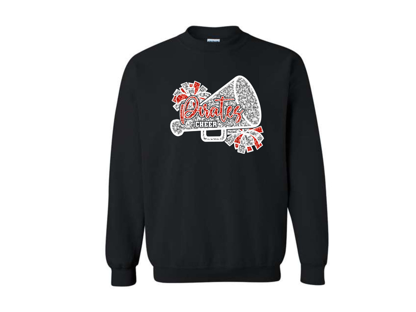 PIRATES CHEER PRINTED GLITTER SWEATSHIRT