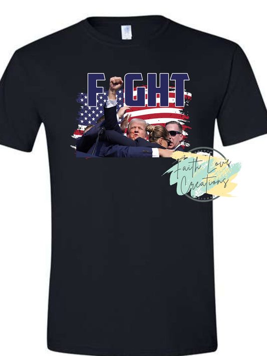 Trump 2024 fight fist shirt short sleeve