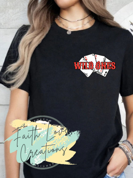 wild ones front and back black tee