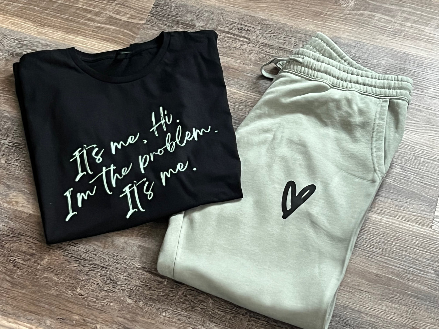 Sage Joggers - heart design