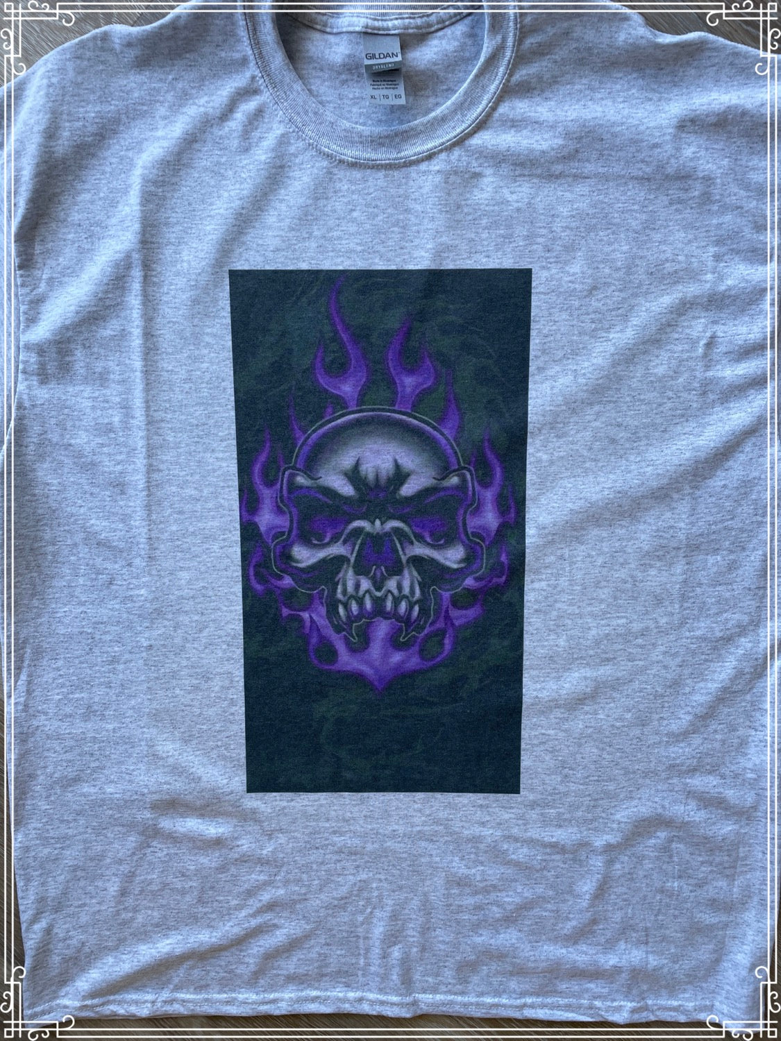 Purple Ghost flame skull