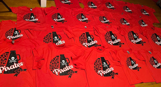 Red Pirates Cheer Shirt