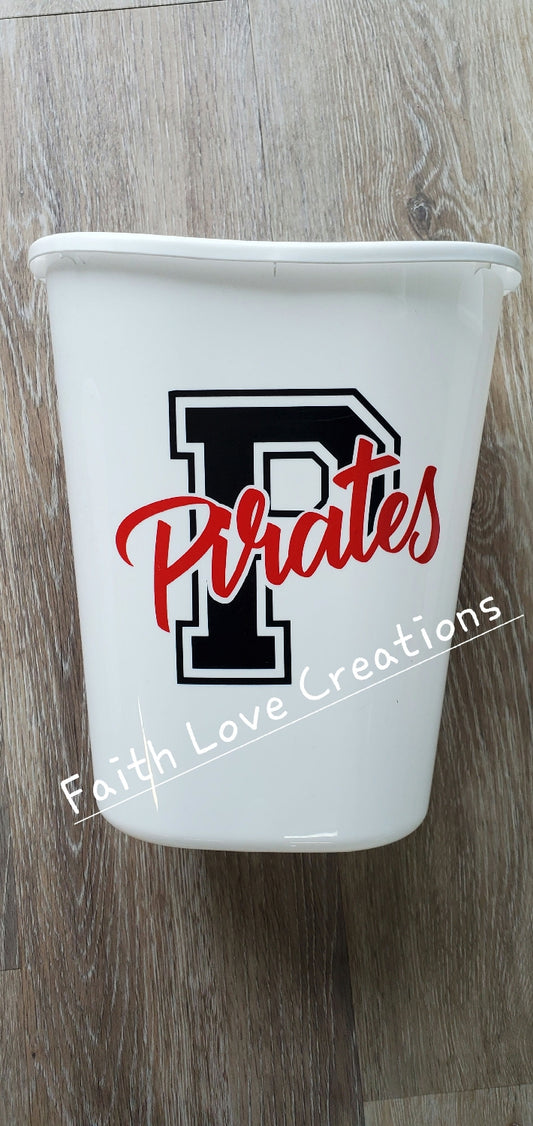 "Ash Grove Pirates" trash can