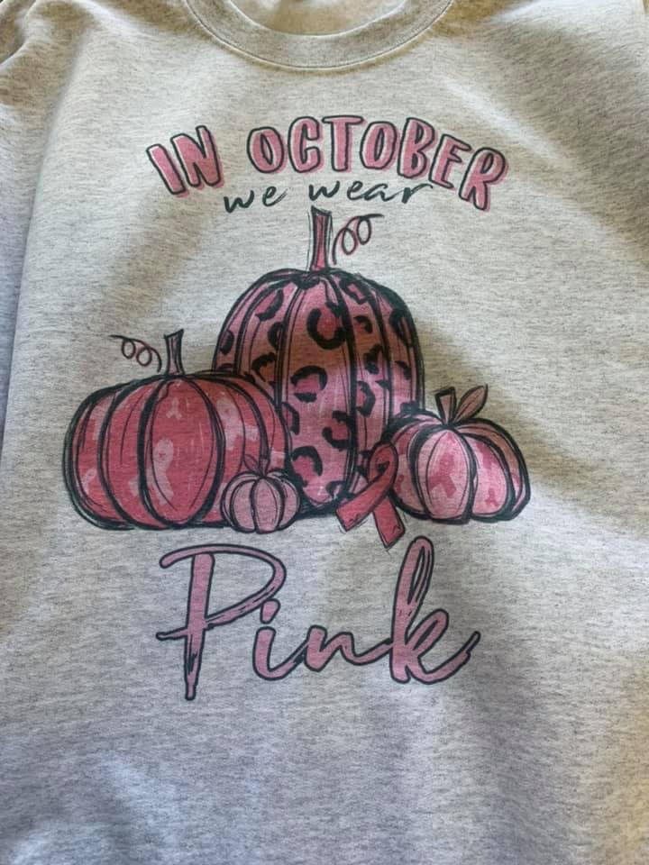 October we wear pink ash sweatshirt