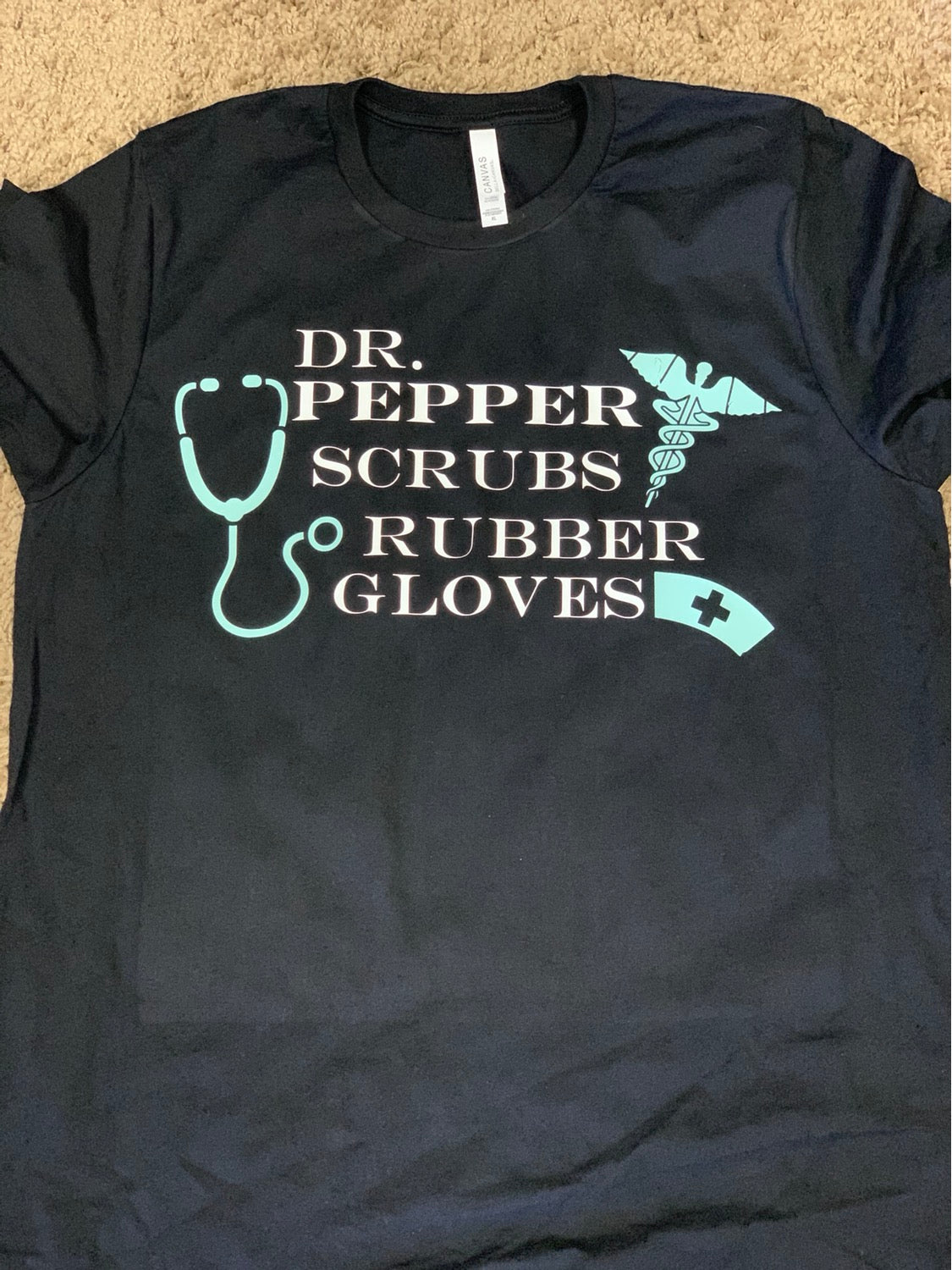 Scrubs and rubber gloves tee